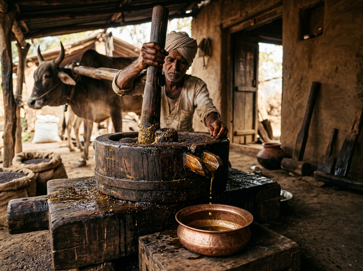 Traditional Wooden Ghani